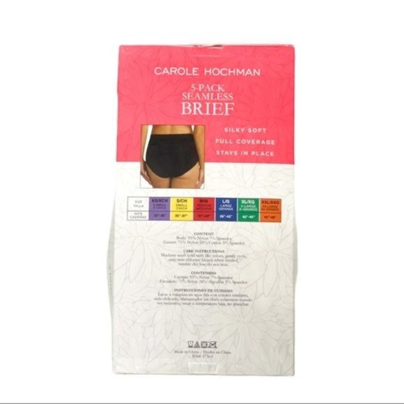 CAROLE HOCHMAN Seamless Brief Panties 5 Pack - NEW - Picture 8 of 8